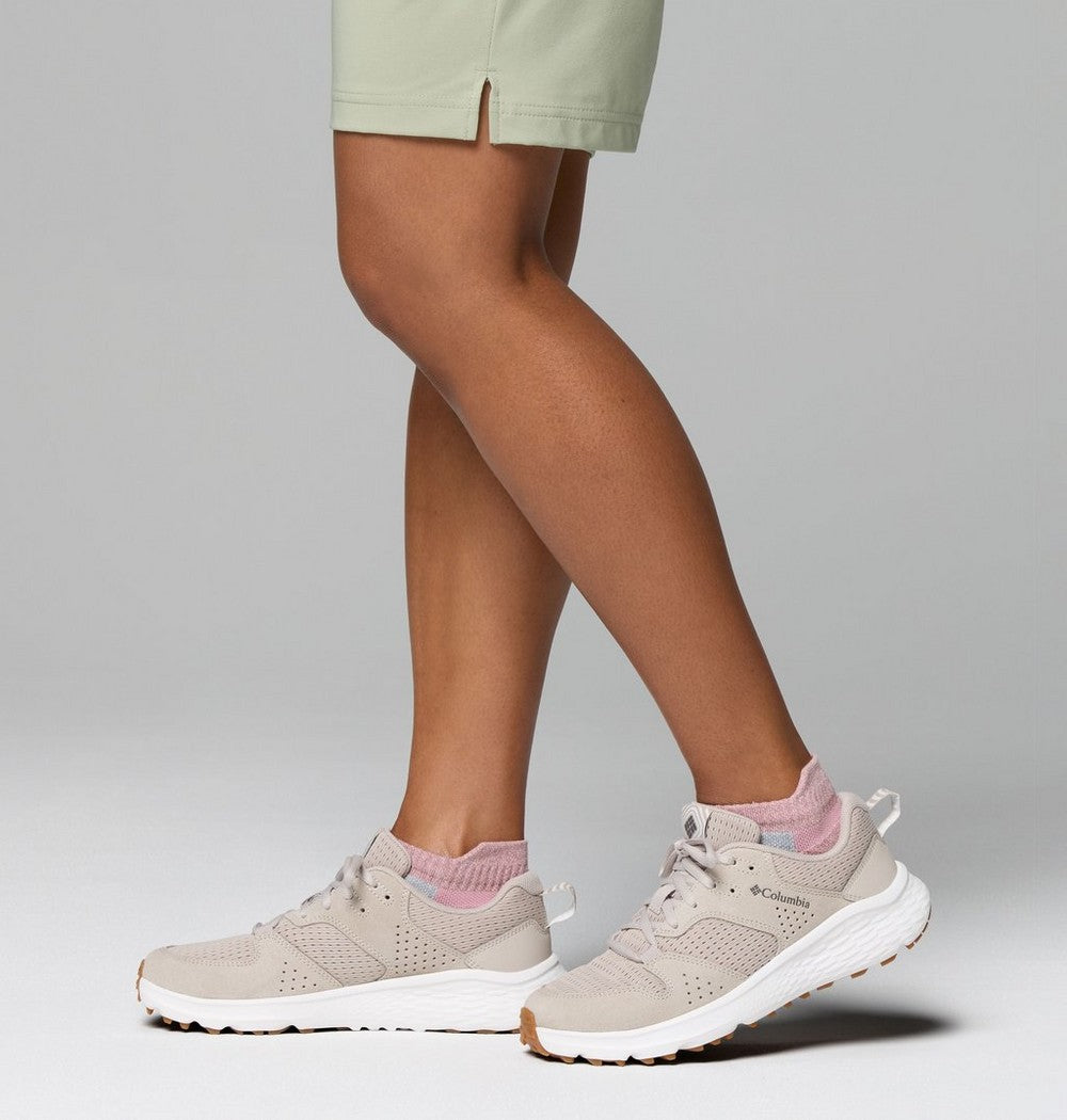 Women's Mesh And Suede Walking Shoe - Beige