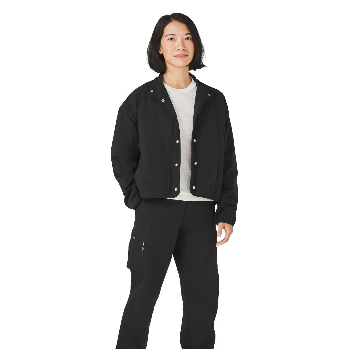 Insulated Snap Shirt Jacket - Black