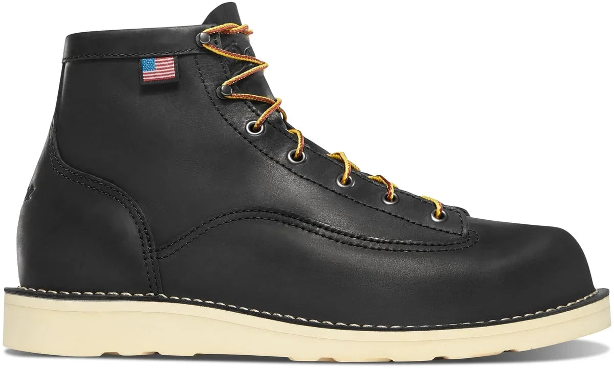 Six-Inch Plain-Toe Work Boots - Black