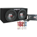 MTX Terminator Dual Loaded 12in 1200W Car Subwoofer Enclosure With Amplifier And 8-Gauge Amp Kit