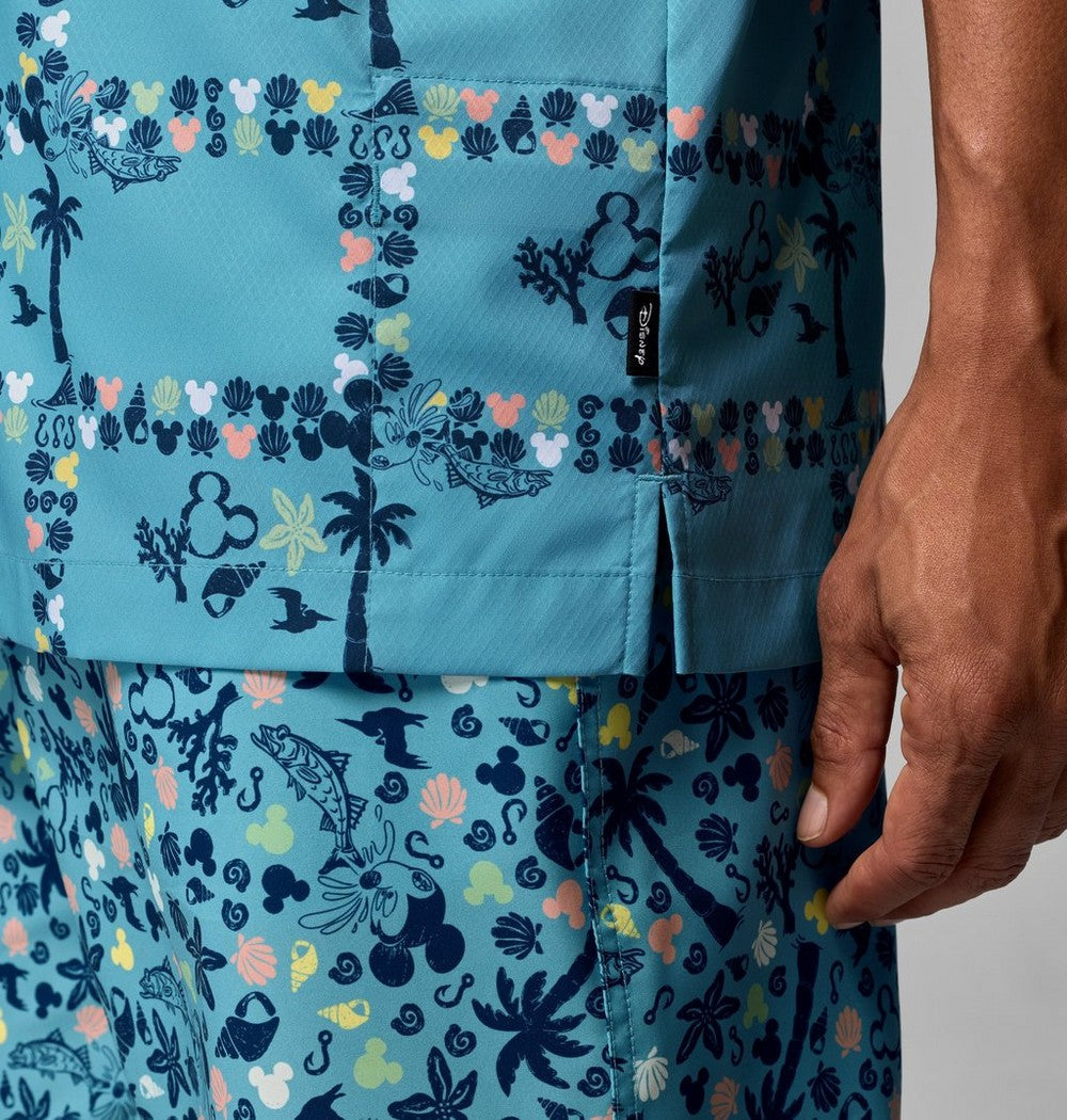 Men's Tropical Print Sun Shirt - Blue