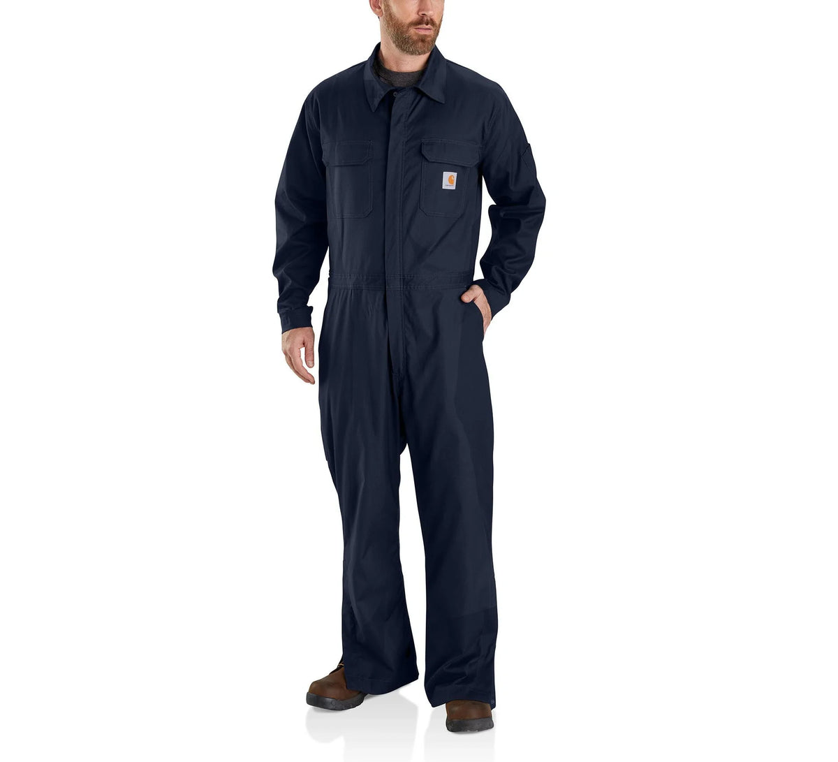 Men's Stretch Canvas Work Coverall - Navy