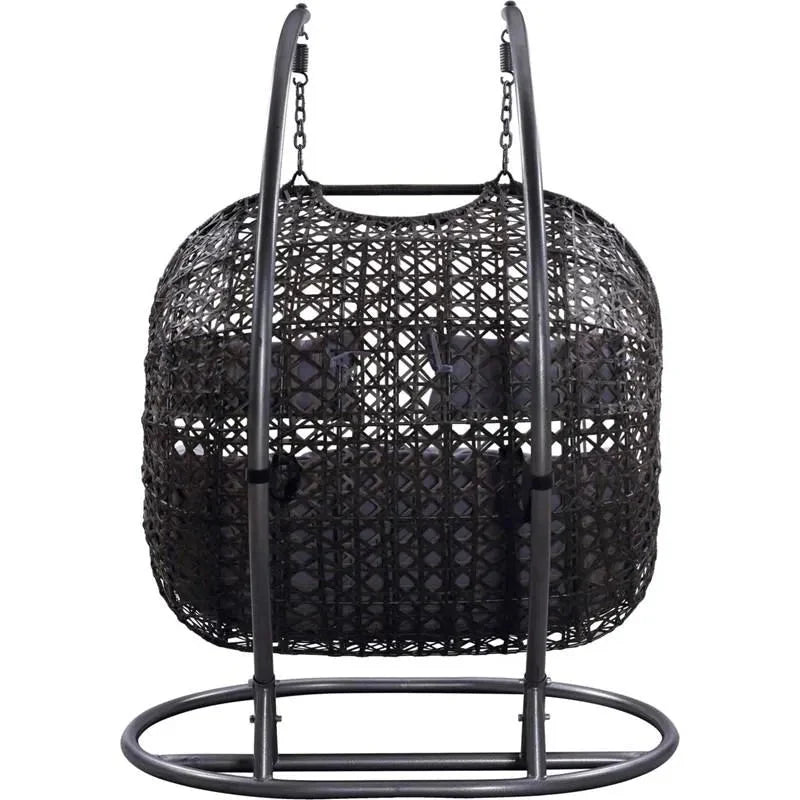 Patio Wicker Hanging Basket Chair With Stand - 600lbs