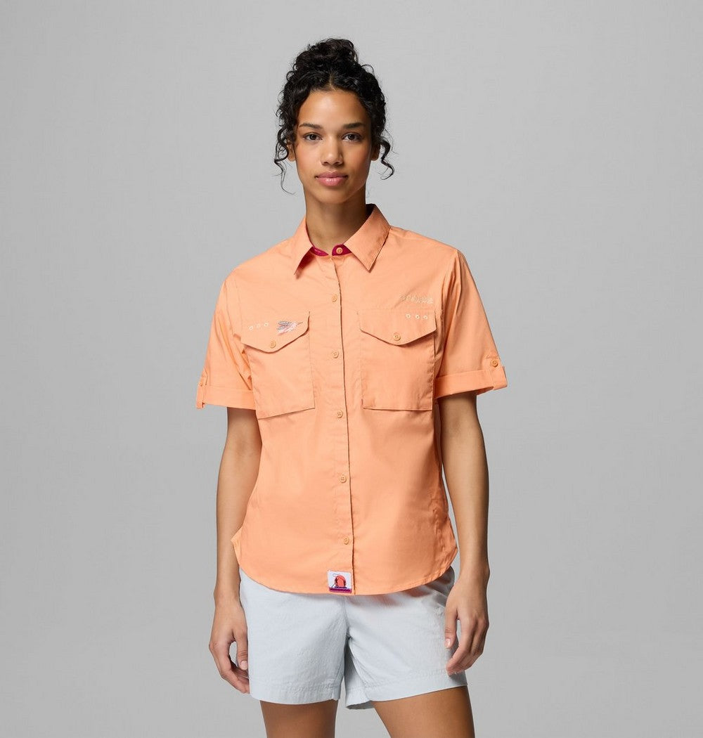 Women's Short Sleeve Fishing Shirt - Pink