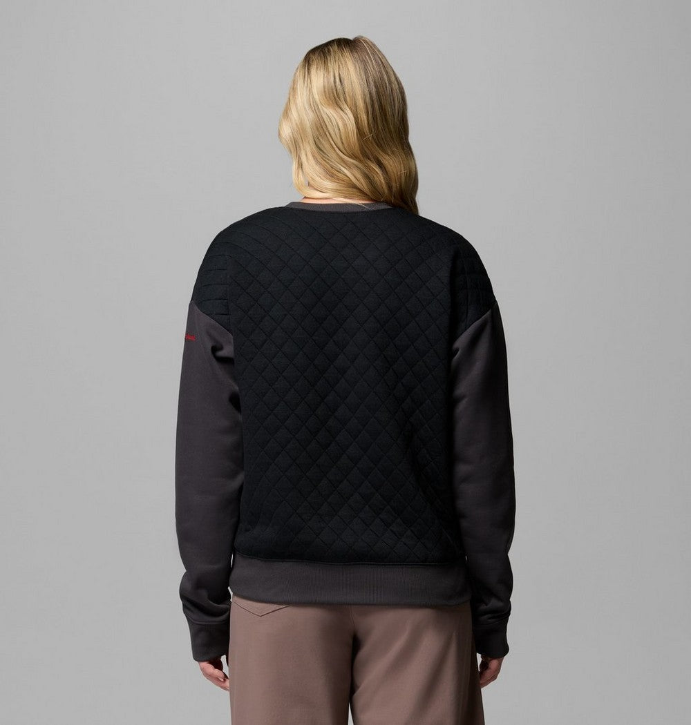 Women's Quilted Crew Sweatshirt - Black