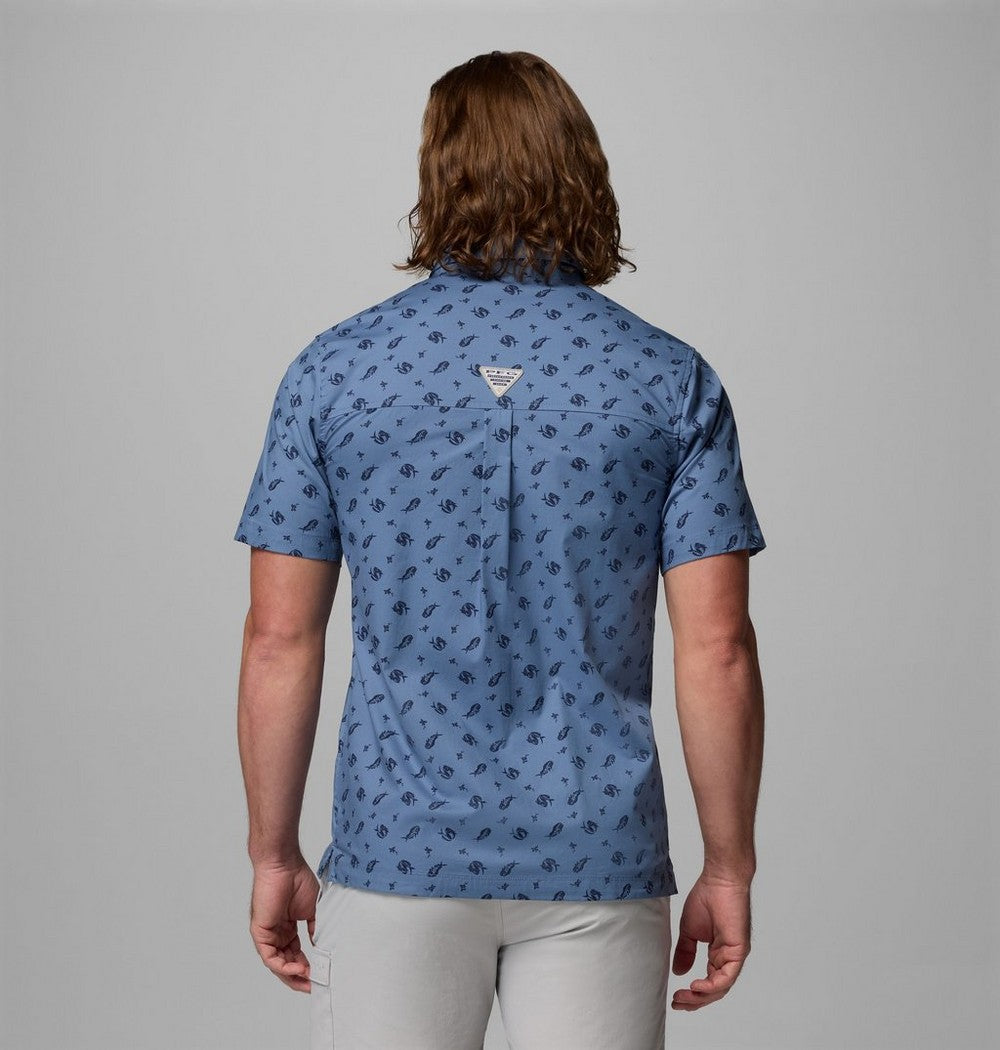 Men's Short-Sleeve Cotton Camp Shirt - Gray