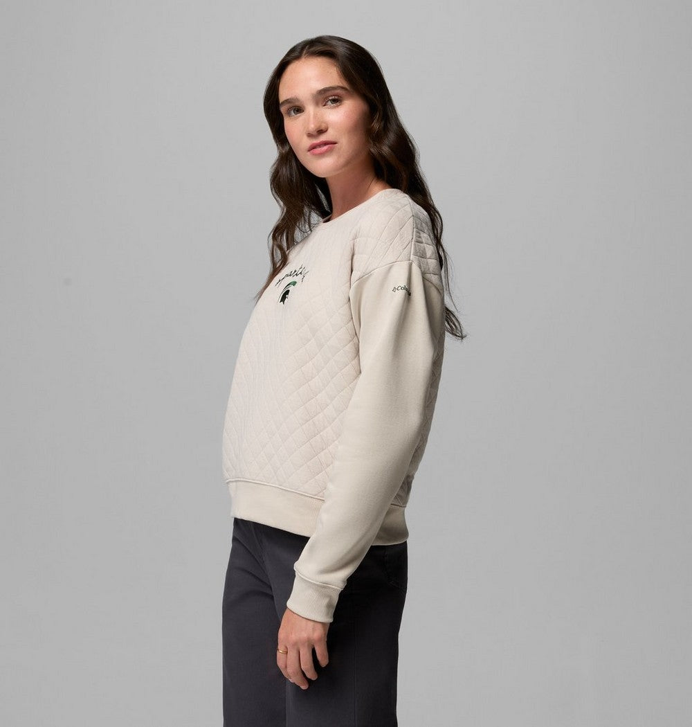 Women's Quilted Crew Sweatshirt - Stone