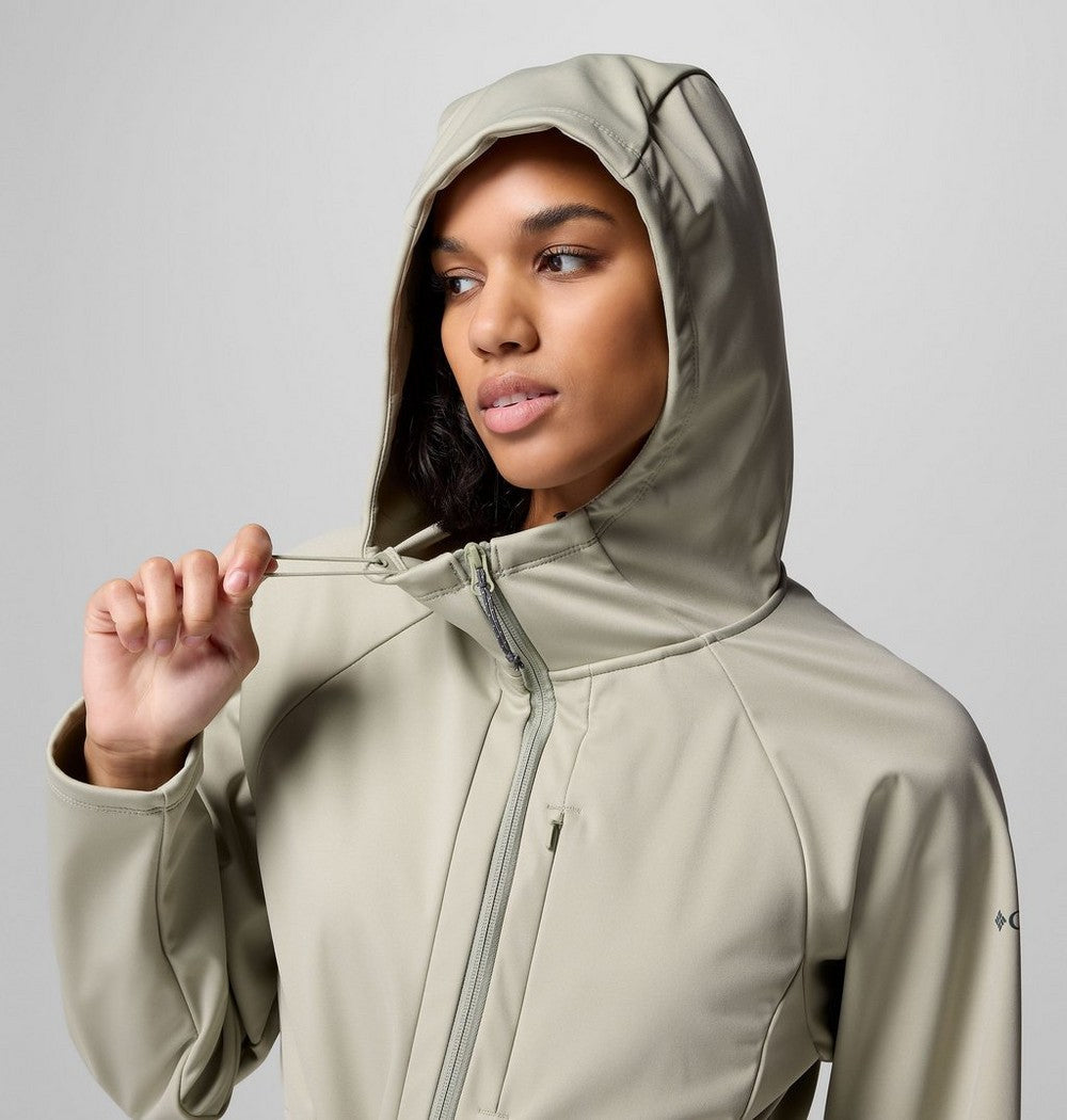 Women's Hooded Softshell Jacket - Stone Green