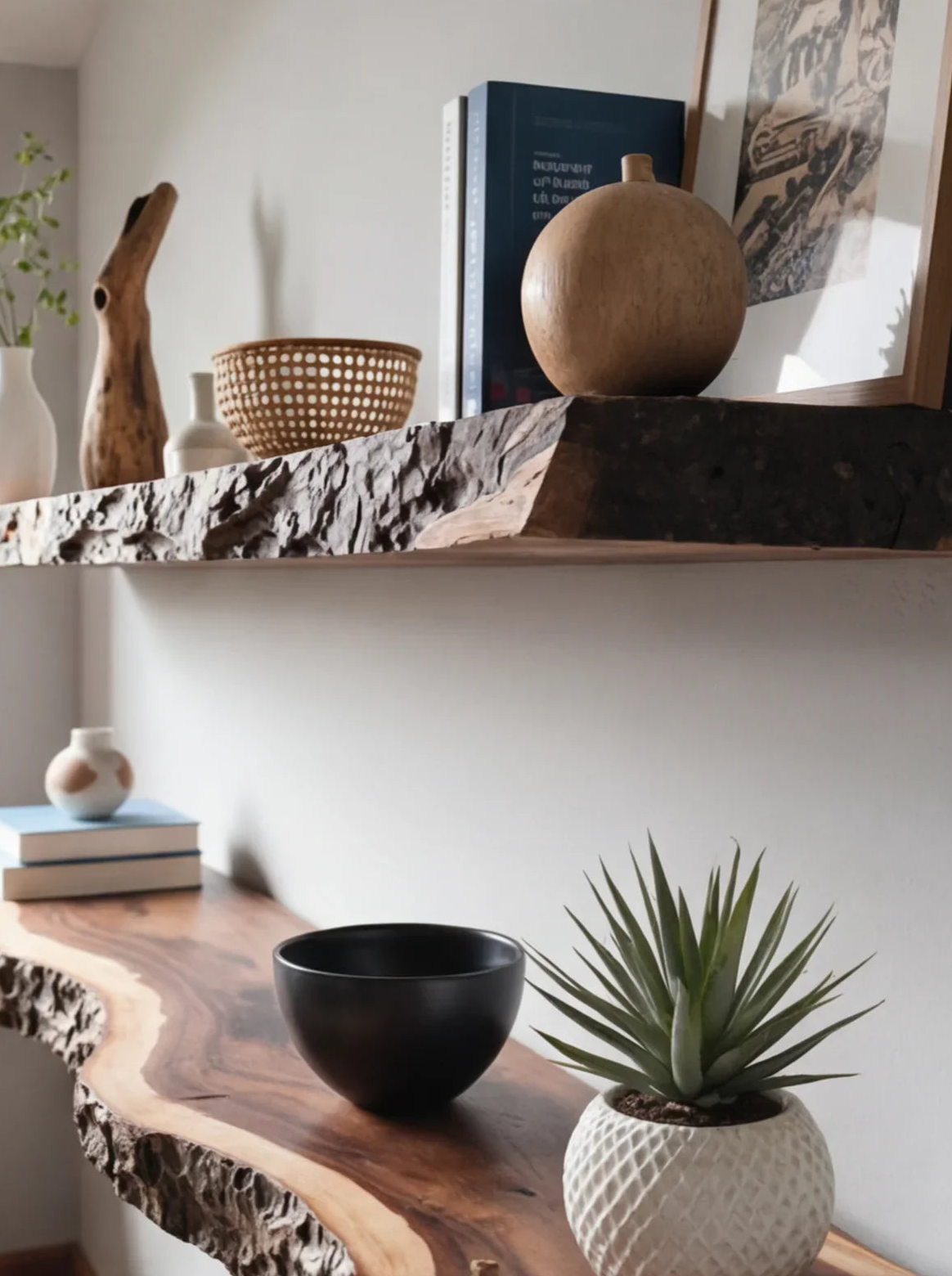 Live Edge Floating Wood Shelf