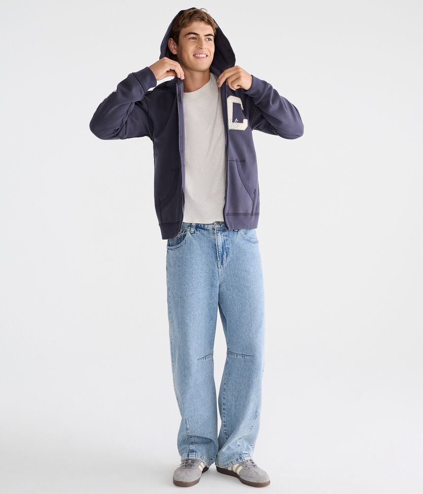 Men's Boxy Full-Zip Graphic Hoodie