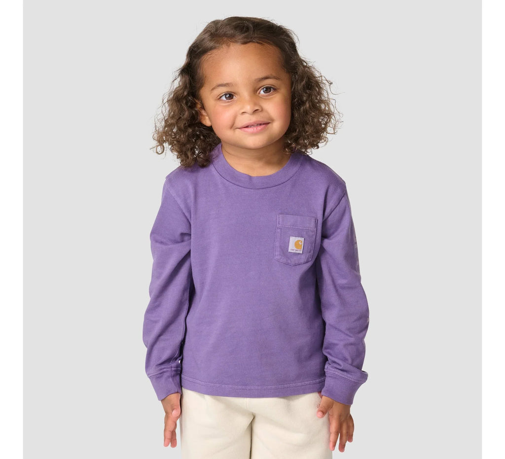 Girls' Long-Sleeve Pocket T-Shirt - Grape