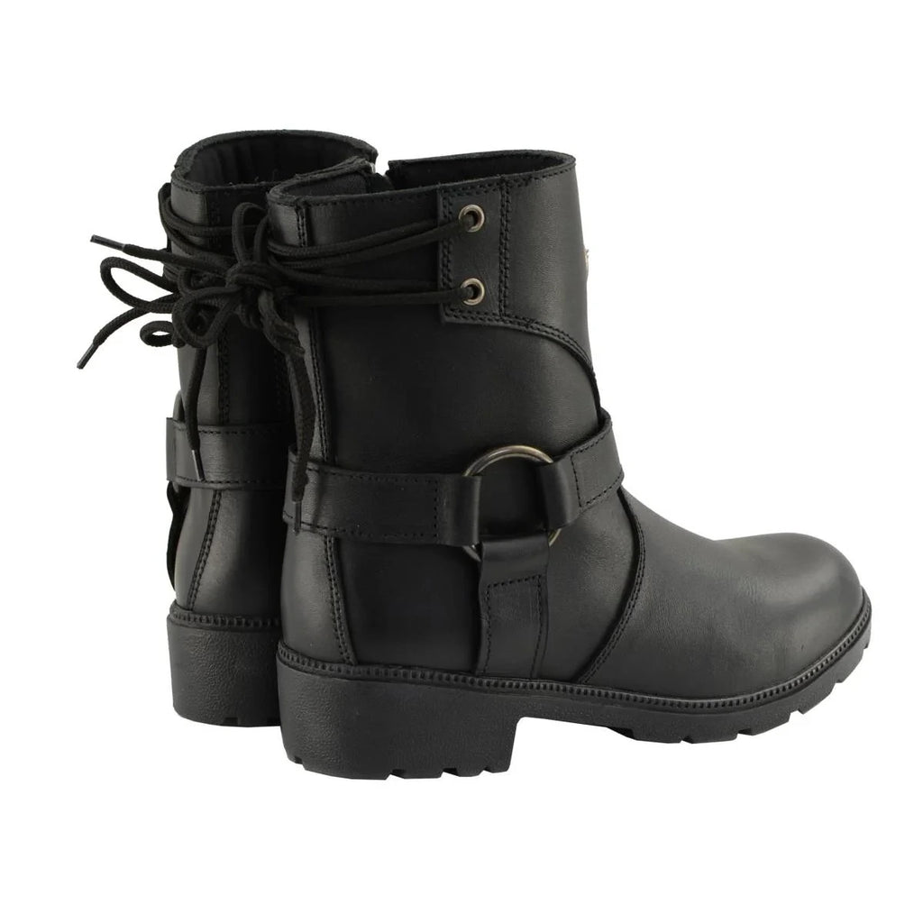 Women's Harness Motorcycle Boots - Black