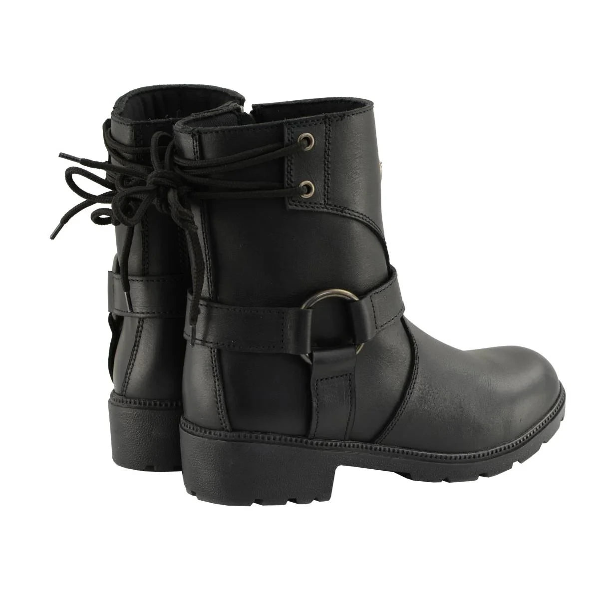 Women's Harness Motorcycle Boots - Black