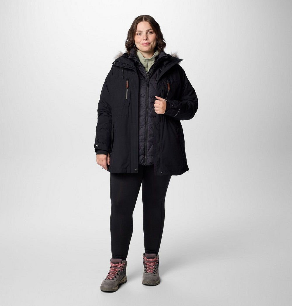 Women's Plus 3-In-1 Hooded Winter Jacket - Green