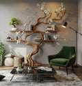 Handmade Solid Wood Tree Wall Shelf