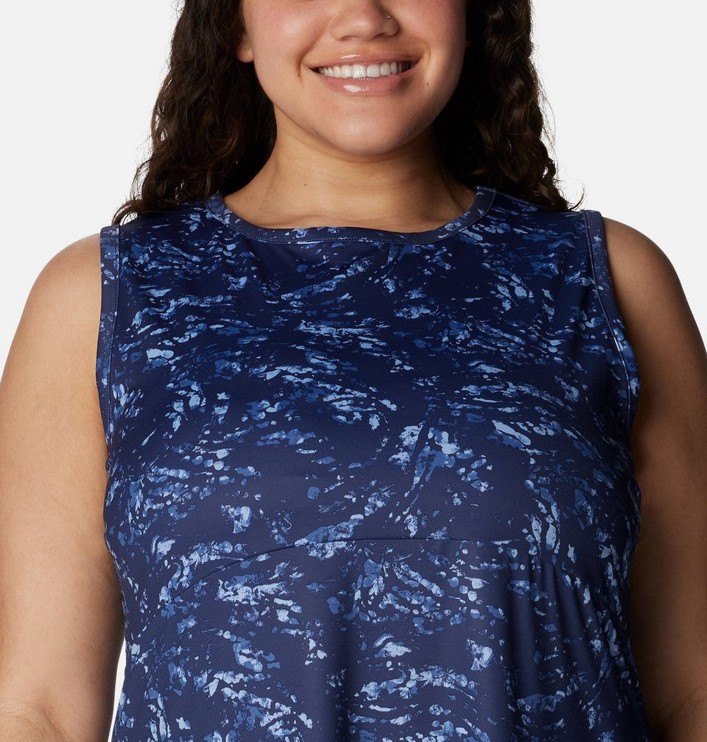 Women's Plus UPF 50 Tank Dress - Blue Print