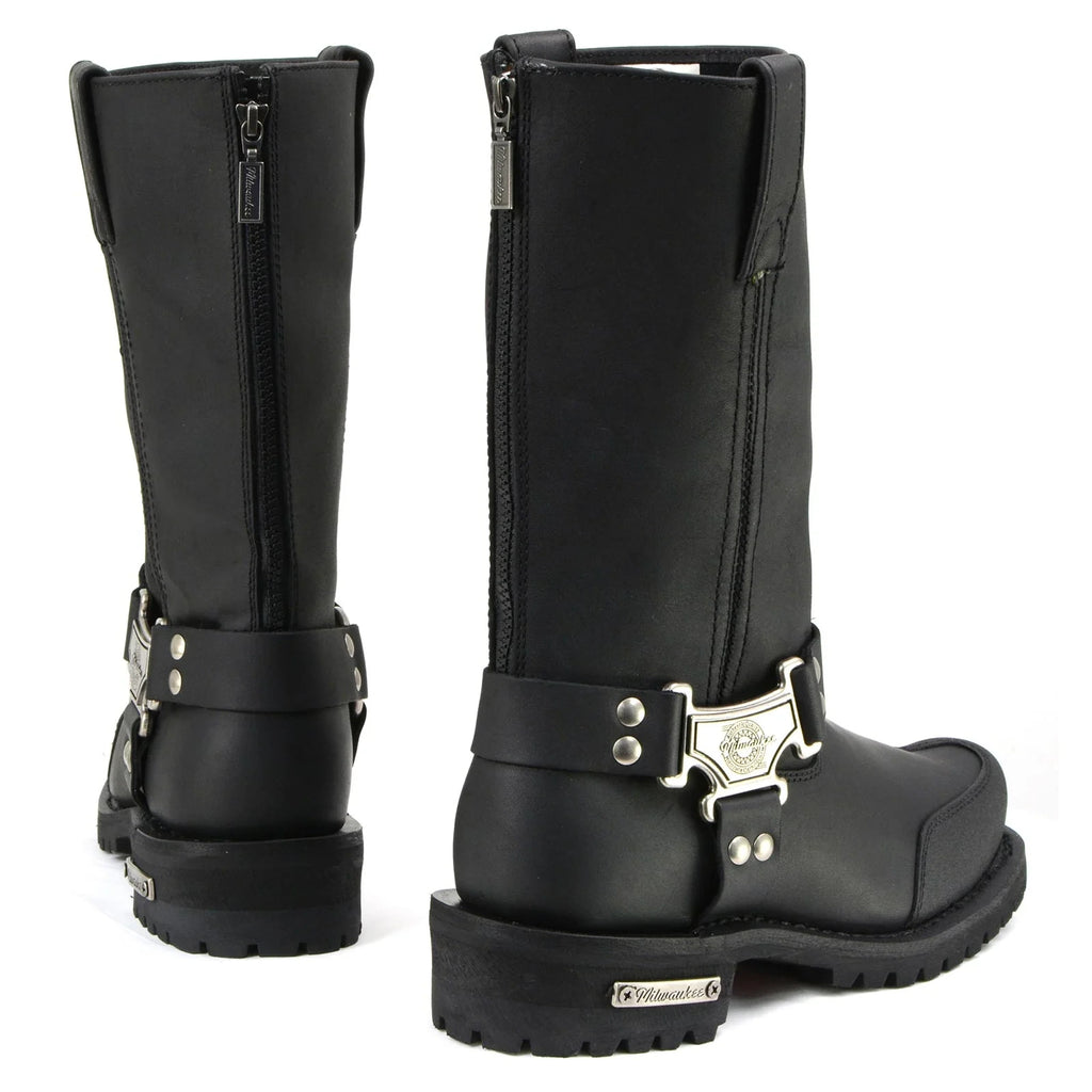 Men's Harness Motorcycle Boots - Black