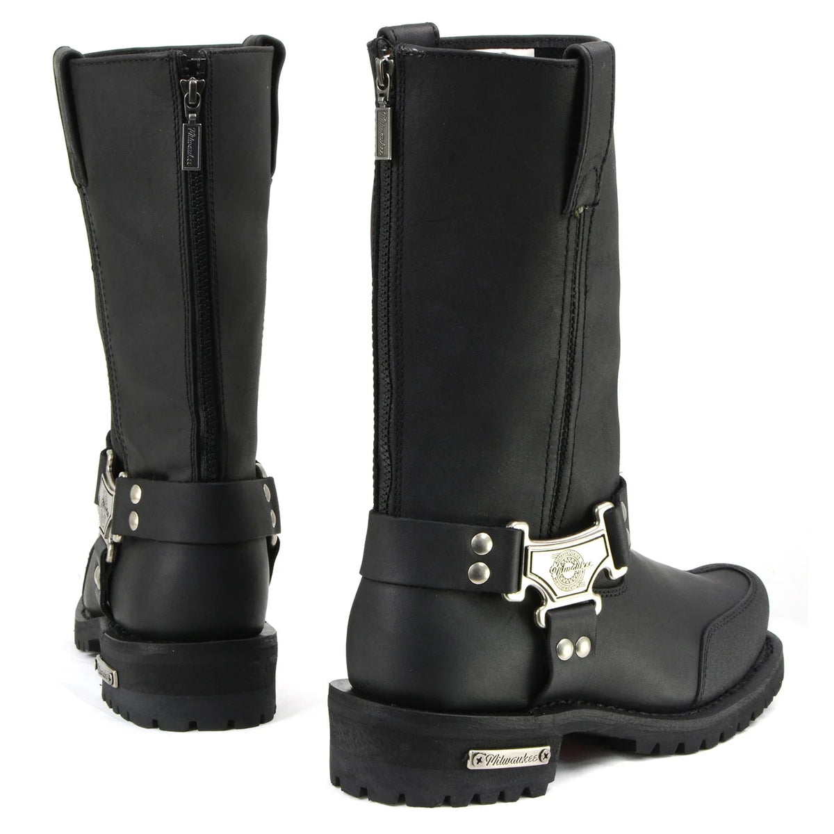 Men's Harness Motorcycle Boots - Black