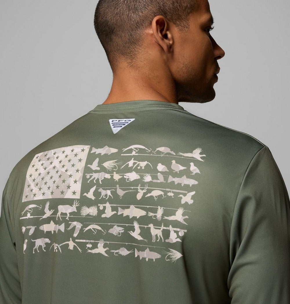 Men's Long Sleeve Fishing Shirt - Blue Navy
