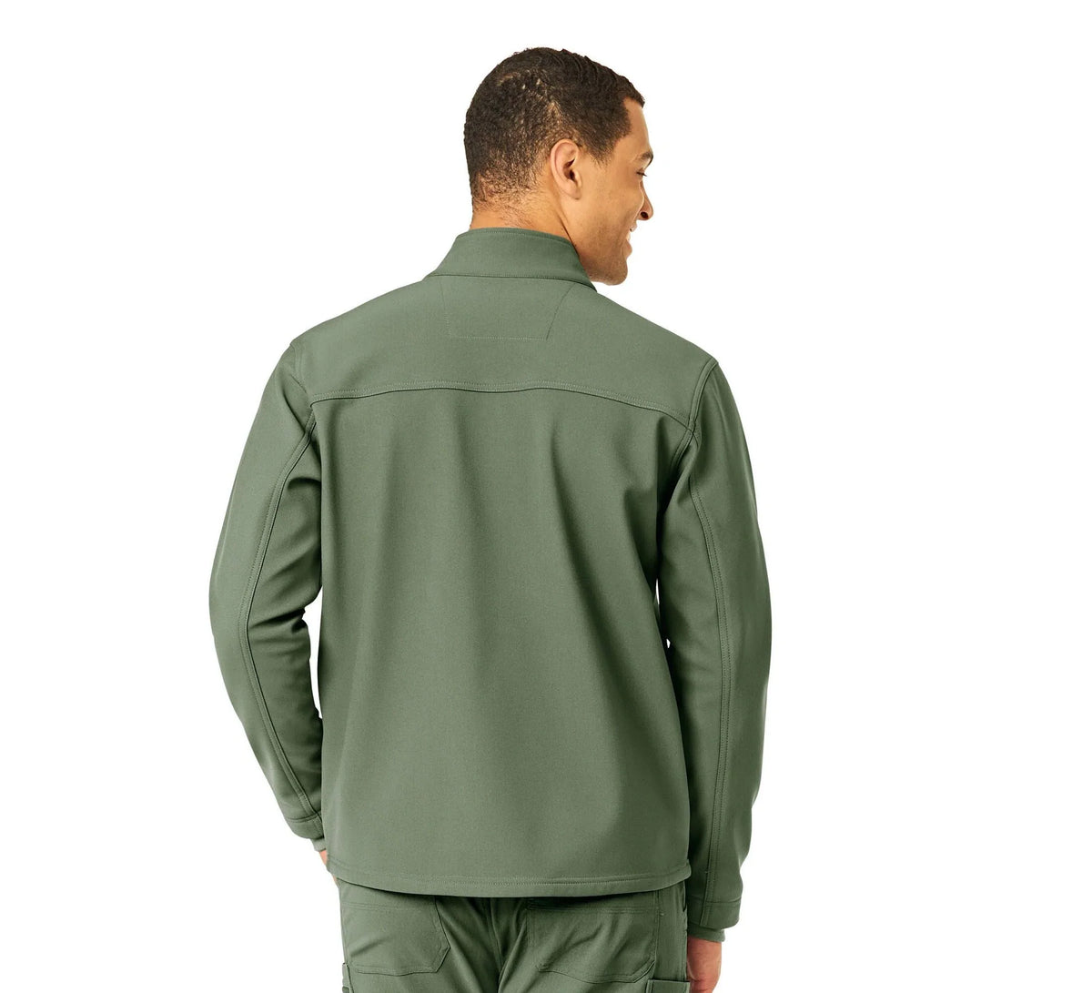 Men's Bonded Fleece Scrub Jacket - Black