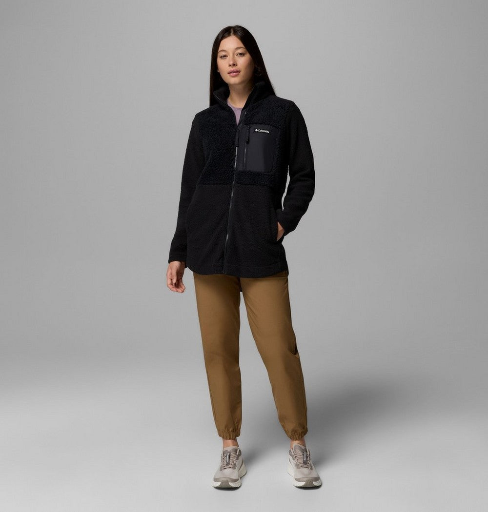 Women's Long Sherpa Full-Zip Fleece Jacket