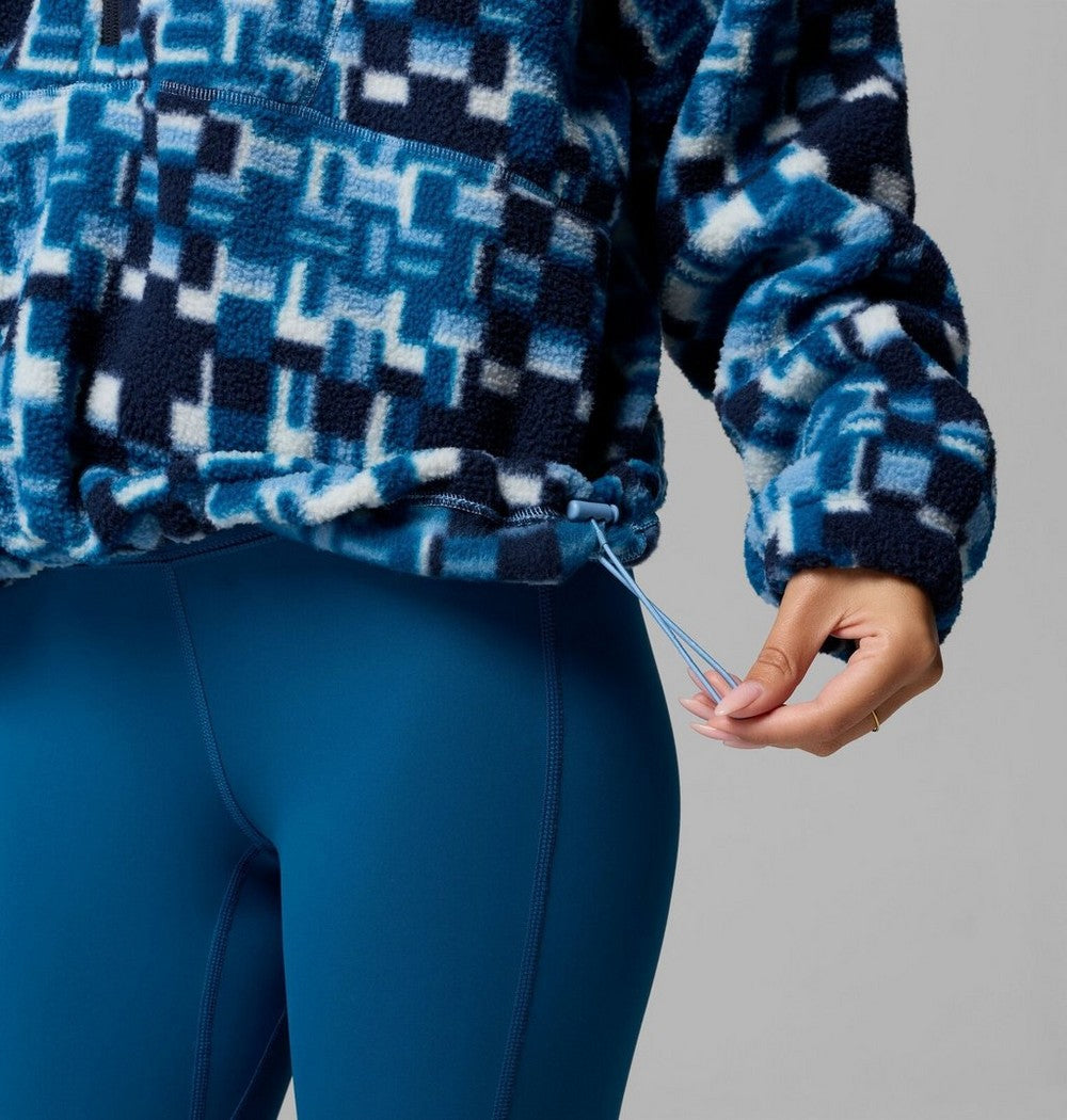 Women's Printed Fleece Half-Zip Pullover - Mauve