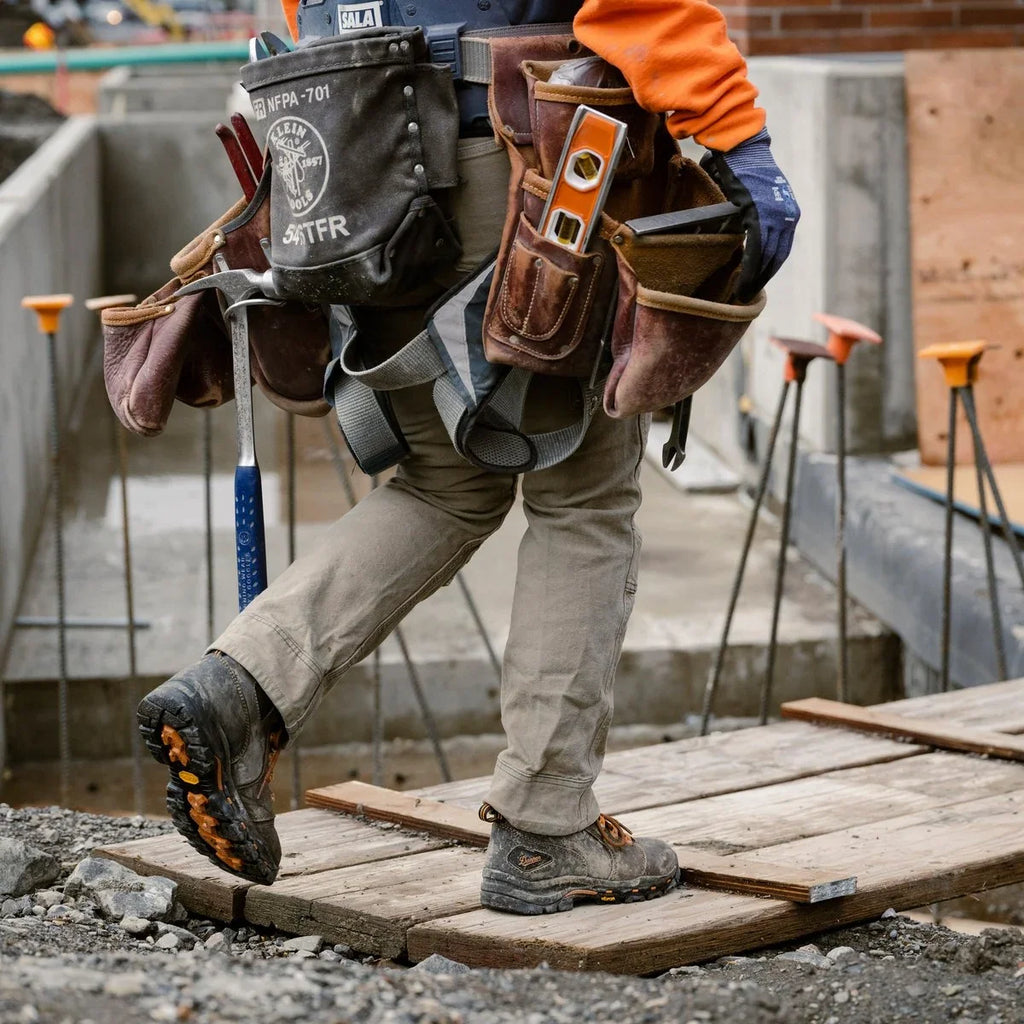 Women's Waterproof Leather Work Boot - Brown/Orange