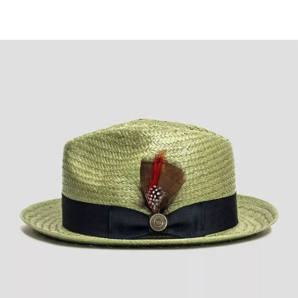 Thread Ranch Straw Thread Bikary Fedora - Avocado