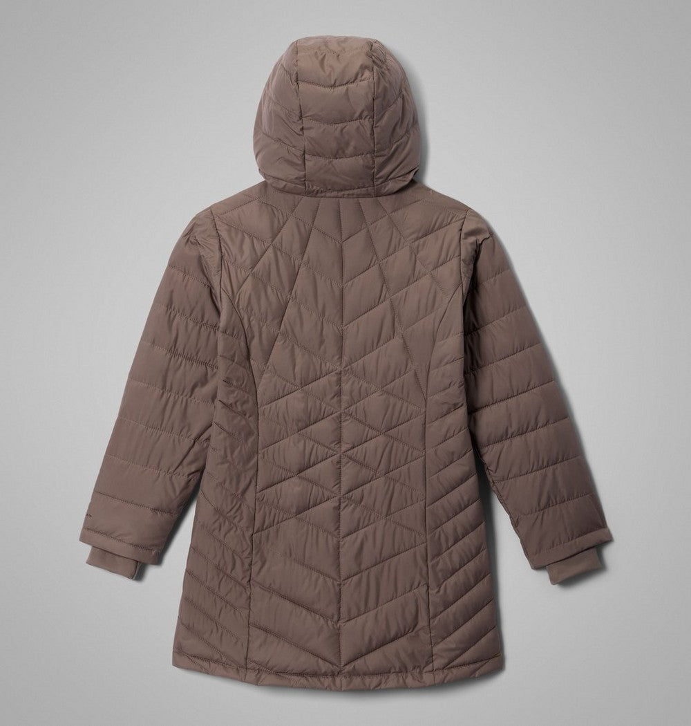 Girls' Long Insulated Hooded Jacket - Wine