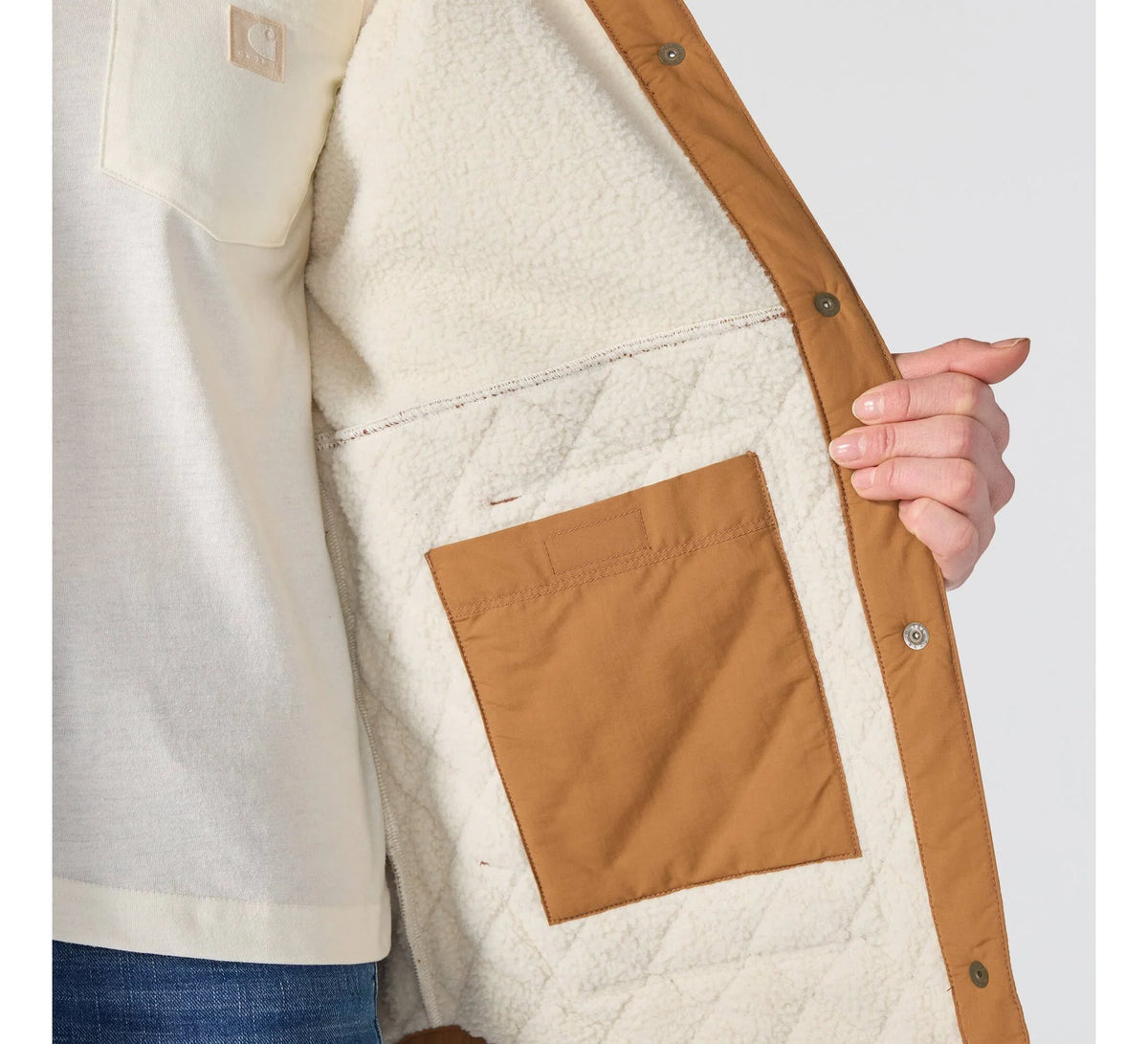 Women's Insulated Hooded Shirt Jacket - Oat