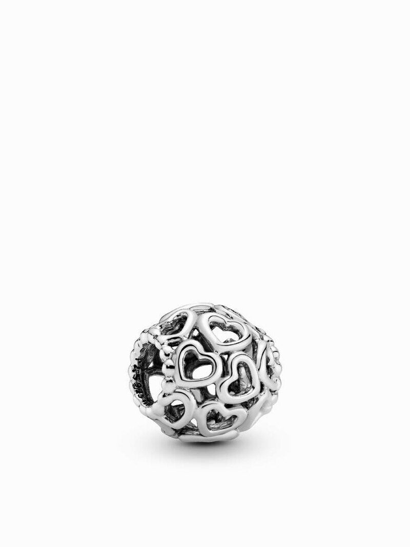 Two-Tone Lock Key And Heart Charm Set