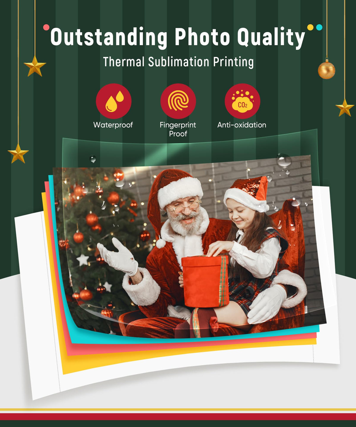 4x6 Photo Printer with Wi-Fi, 100 Sheets, Thermal Dye-Sublimation - Compatible with iPhone and Android