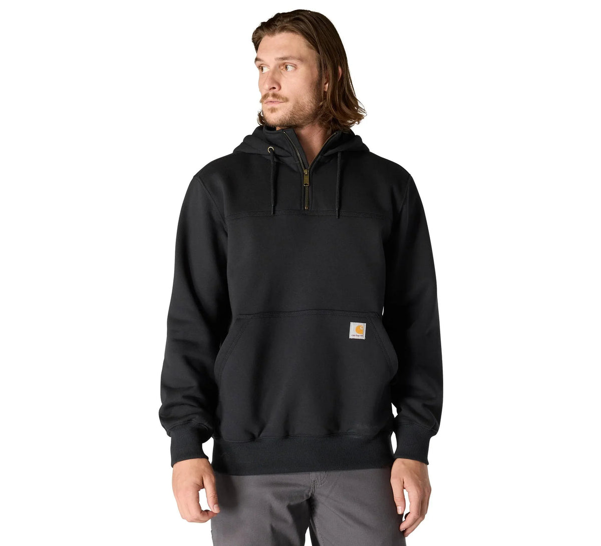 Men's Water-Repellent Quarter-Zip Hoodie - Gray
