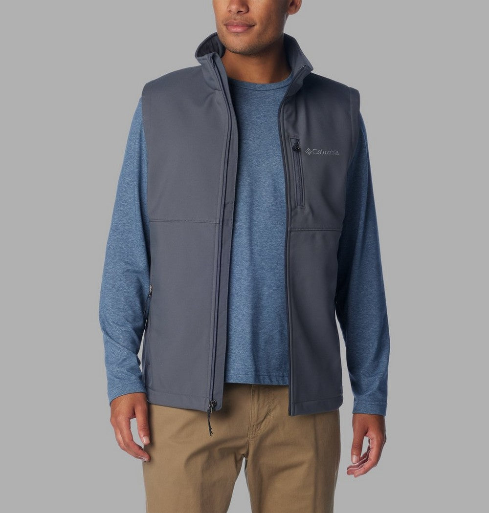 Men's Wind-Resistant Softshell Vest - Gray