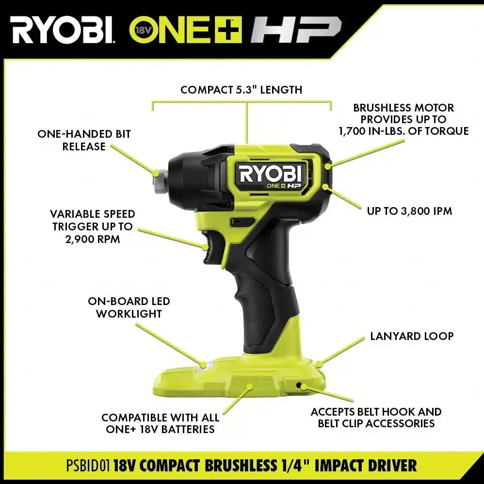 18V Compact Brushless 6-Tool Combo Kit