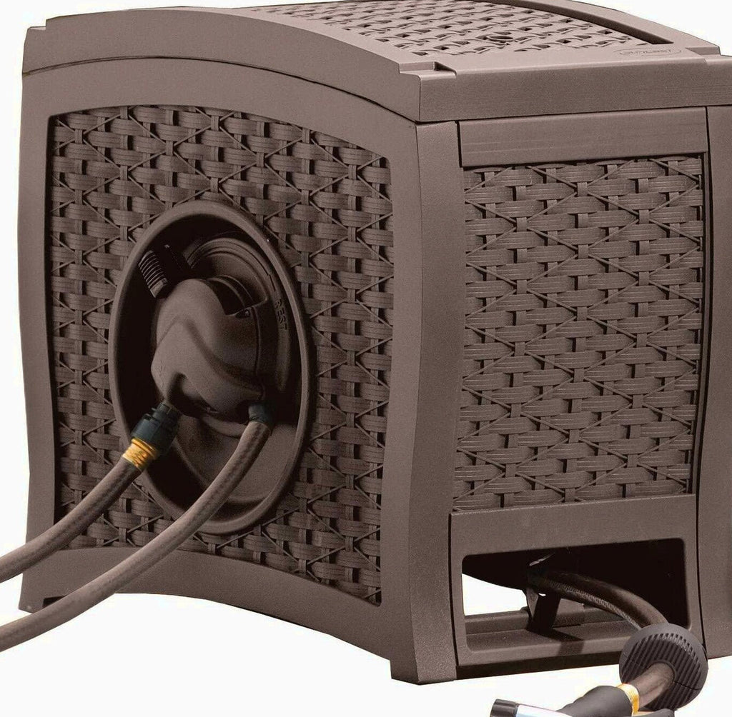 Suncast Aquawinder Wicker Garden Hose Reel - Java