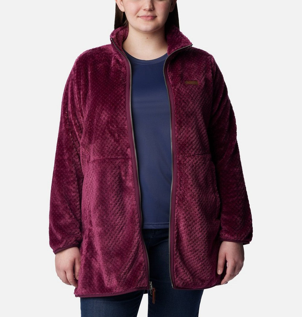 Women's Plus Long Full-Zip Fleece Jacket - Blue