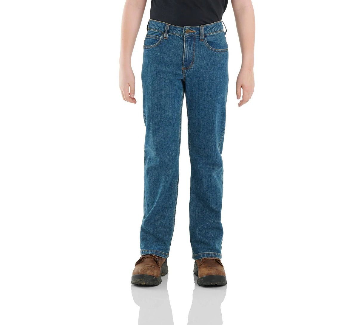 Boys' Stretch Five-Pocket Jeans - Medium Wash