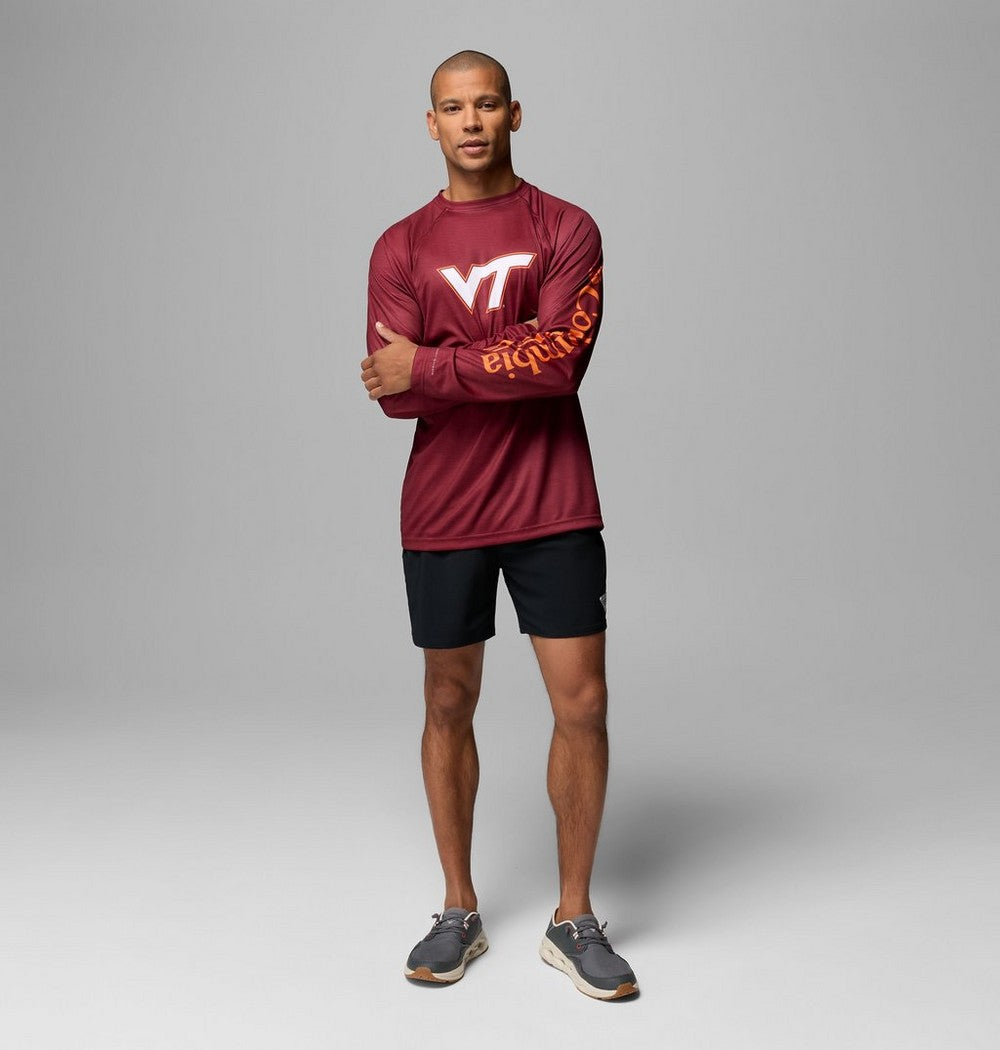 Men's Heather Long-Sleeve Team Logo Shirt - Maroon