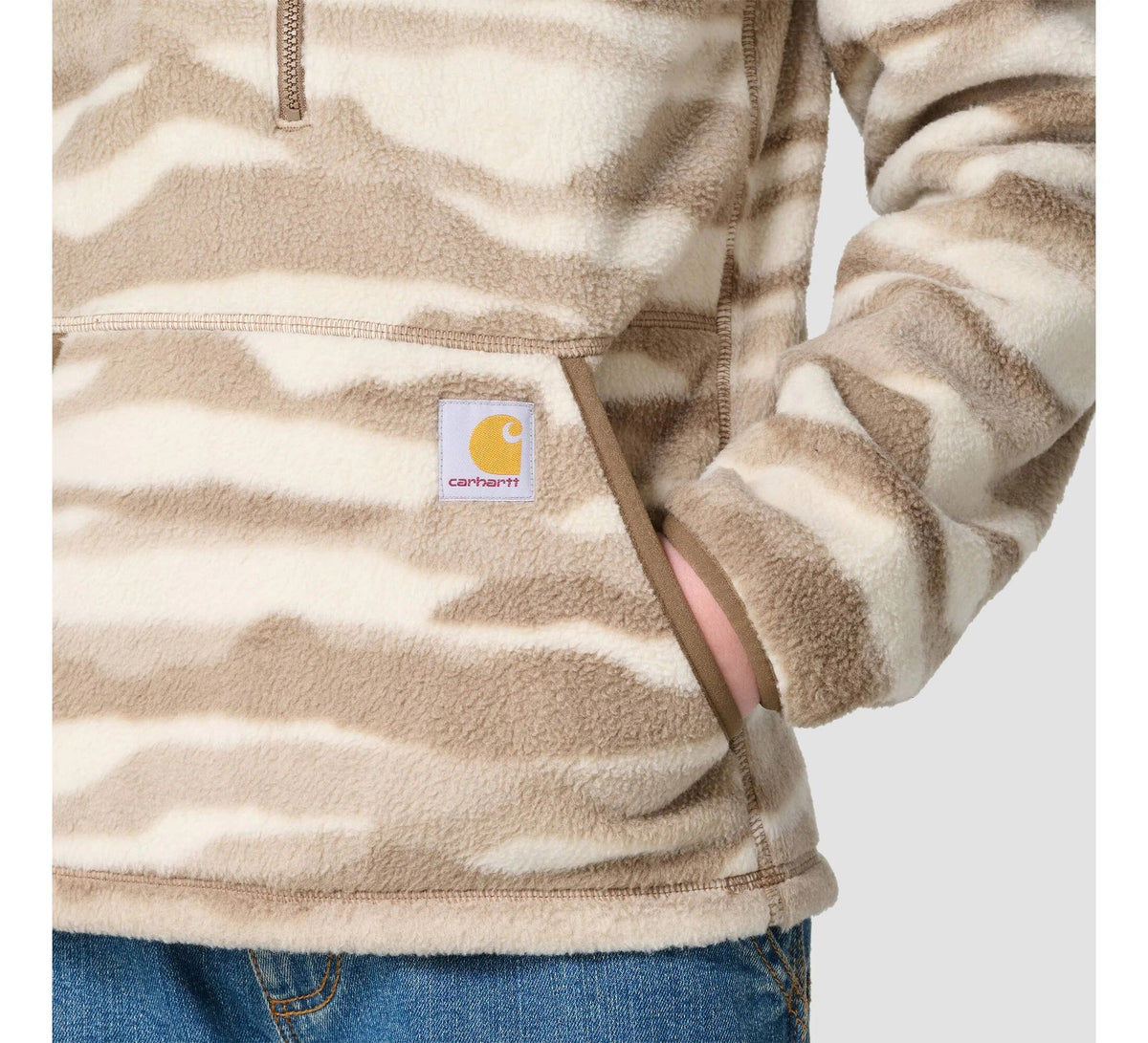 Boys' Printed Half-Zip Fleece Pullover - Beige