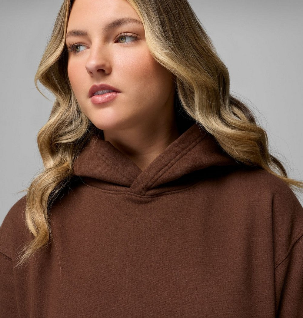 Women's Midweight Cotton Blend Hoodie - Brown