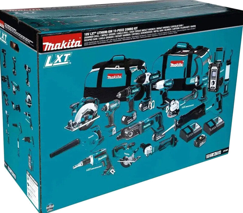 Makita 18V LXT 15-Piece Cordless Power Tool Combo Kit - XT1501