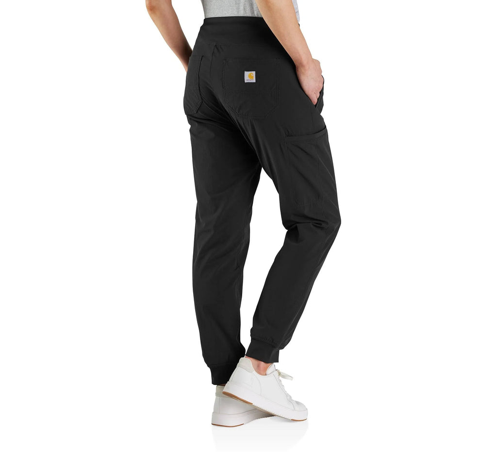 Women's Fleece-Lined Stretch Jogger Pants - Black