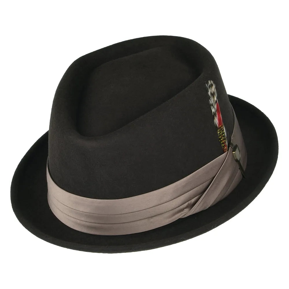 Brighton Wool Felt Pork Pie Hat - Brown