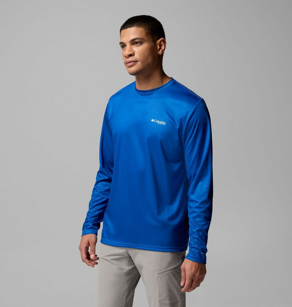 Men's Long Sleeve Fishing Shirt - Blue Navy