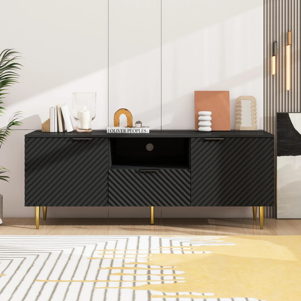 GeeHome TV Stand With Solid Iron Feet