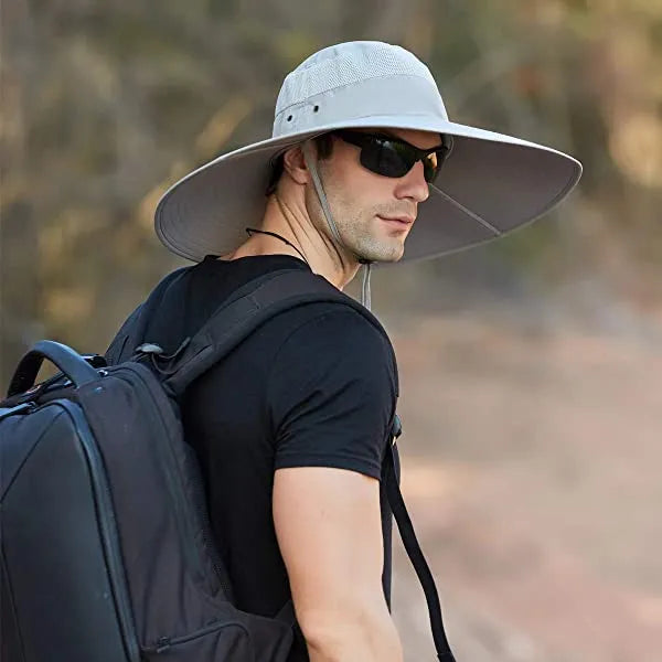 Leotruny Super Wide Brim Bucket Hat Upf50+ Waterproof Sun Hat For Fishing Hiking Camping Army Green