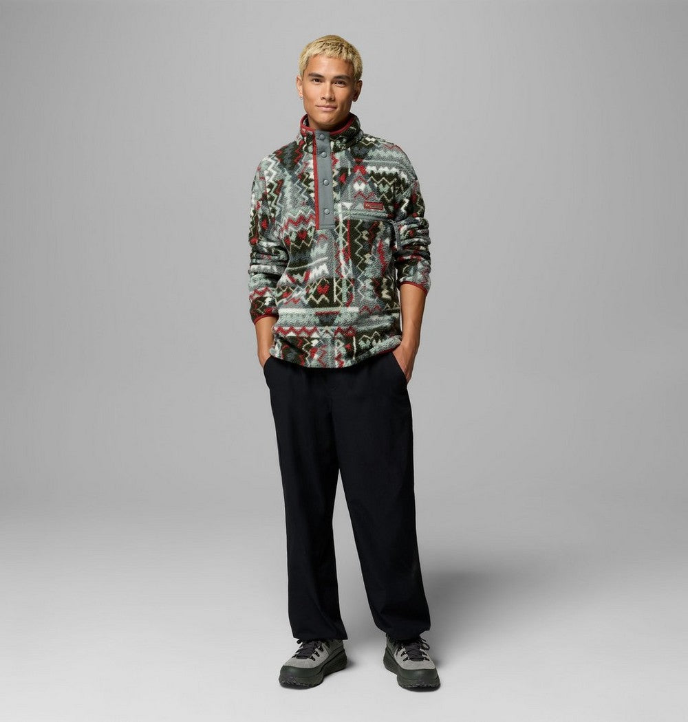 Men's Printed Half-Snap Fleece Pullover