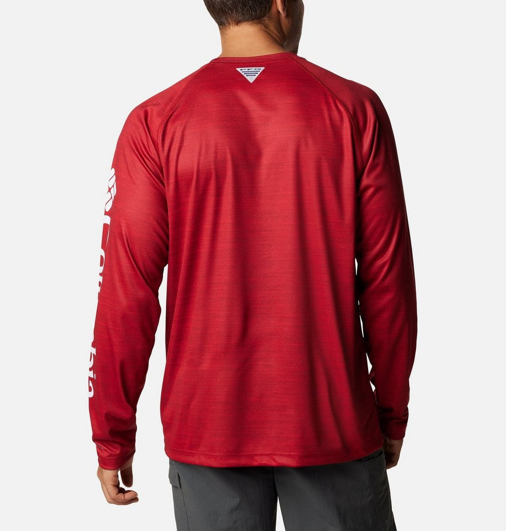 Men's Heather Long-Sleeve Team Logo Shirt - Red