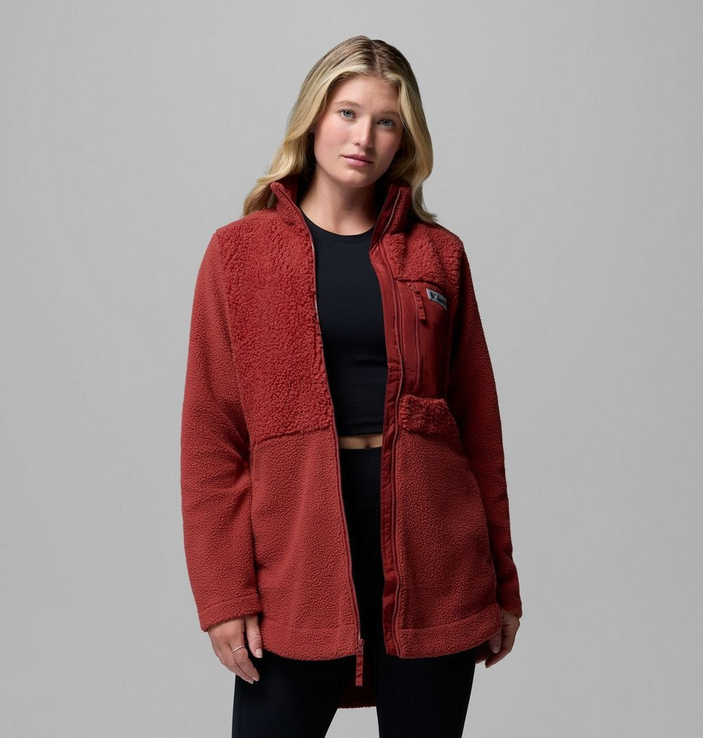 Women's Long Sherpa Full-Zip Fleece Jacket
